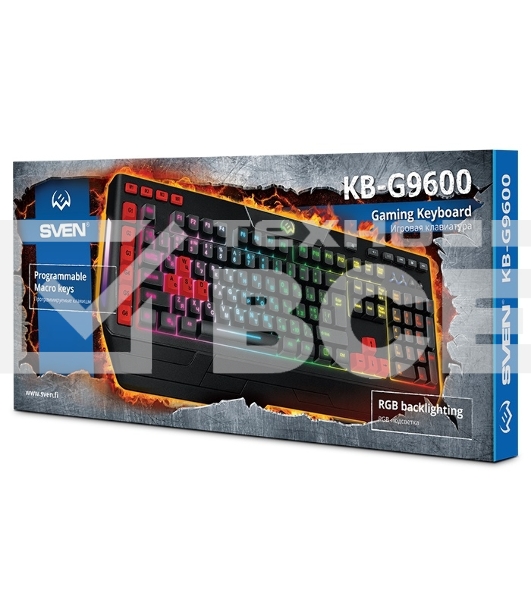 Игровая клавиатура SVEN KB-G9600 (USB, 120 кл, ПО, RGB-подсветка)