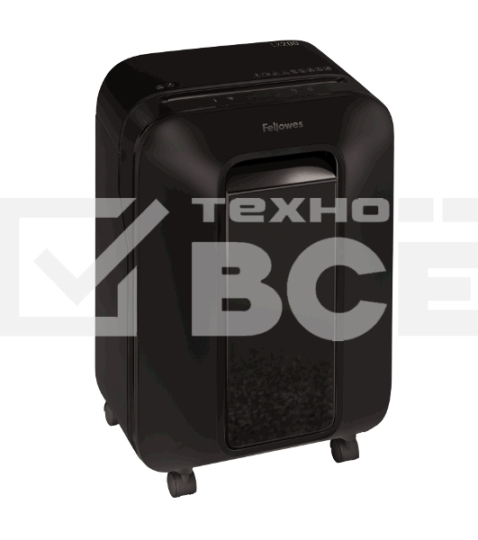 Шредер Fellowes PowerShred LX200 черный (секр.P-4)/перекрестный/12лист./22лтр./скрепки/скобы/пл.карты