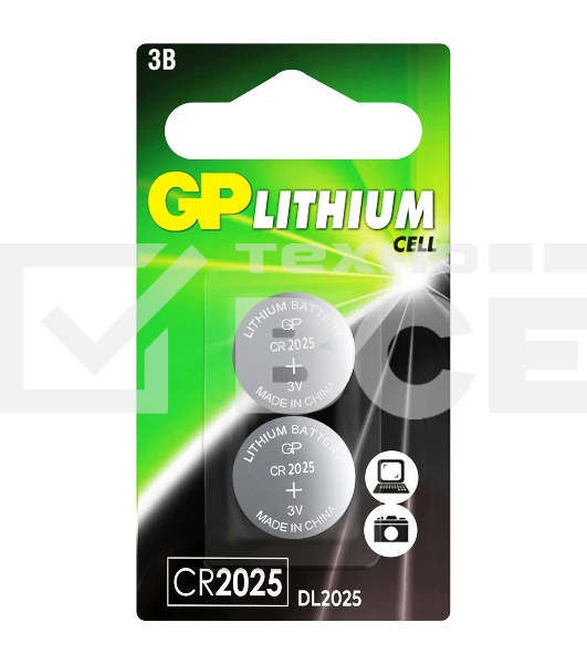 Батарея GP Lithium CR2025 (2шт) блистер