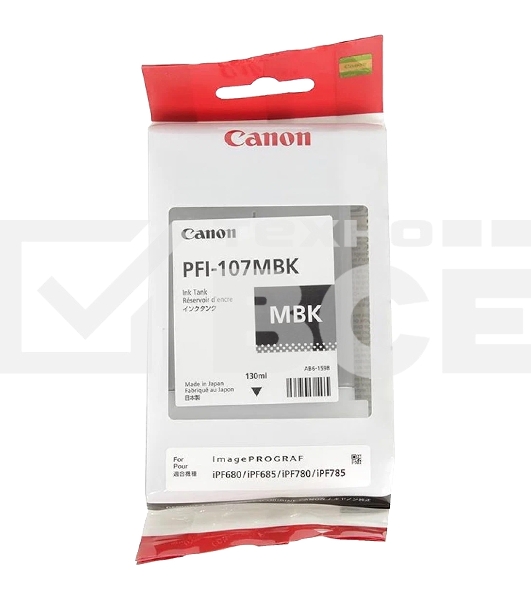 Картридж струйный Canon PFI-107MBK (6704B001) черный матовый (130 мл) для Canon iP F680/685/780/785