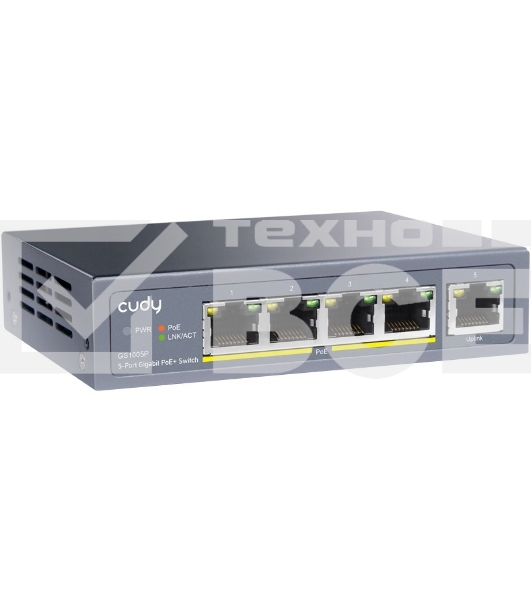 Коммутатор Cudy GS1005P (L2) 5x1Гбит/с 5PoE 60W неуправляемый