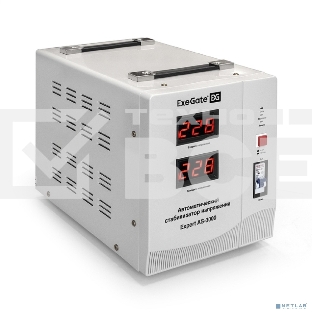 Стабилизатор напряжения ExeGate Expert AS-3000 (3000ВА, вход 140...260В, двойная цифр. индикация вход/вых. напряжения, выход 220В±8%, КПД 98%, 5 уровней защиты, метал. корпус, клем.колодка, RTL)