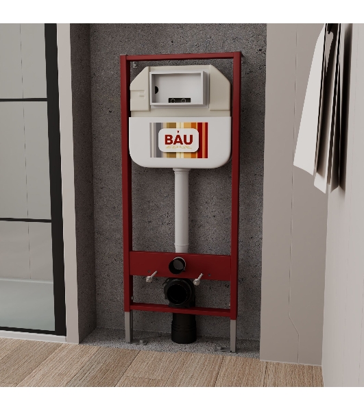 Комплект BAU 6 в 1: рамная инсталляция BAU NEO 45, унитаз безободковый смыв торнадо Bau Nimb Hurricane3, сиденье дюропласт микролифт, клавиша BAU Stil антивандальная , нерж. сталь сатин