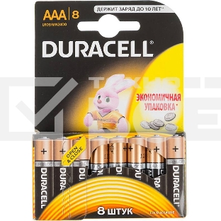 Батарейка Duracell LR03-8BL BASIC AAA (MN2400) (8 шт. в уп-ке)