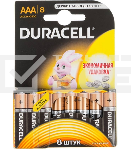 Батарейка Duracell LR03-8BL BASIC AAA (MN2400) (8 шт. в уп-ке)