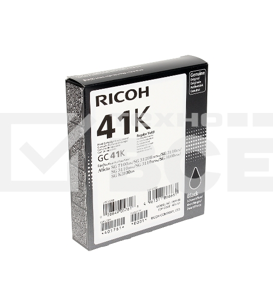 Картридж гелевый Ricoh GC 41K (2.5К) черный Aficio Aficio 3110DN/ 3110DNw/3100SNw/3110SFNw