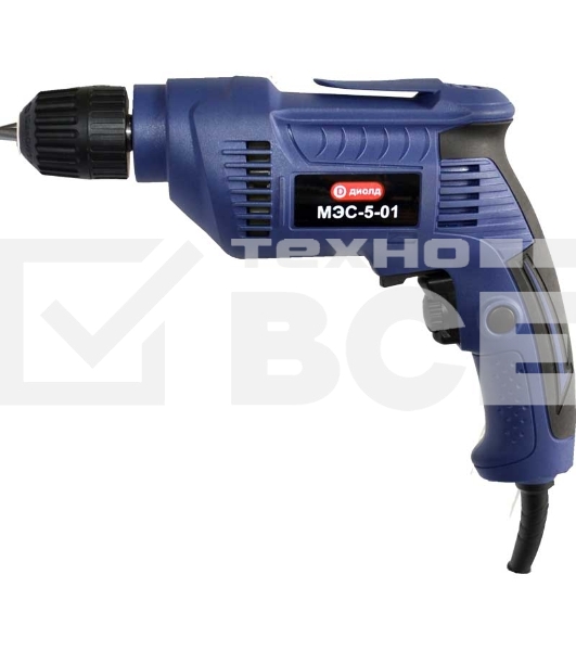 Дрель ДИОЛД МЭС-5-01 с СЗП 550Вт 0-2500об/мин патрон10мм сталь-10мм дерево-20мм 1.3кг