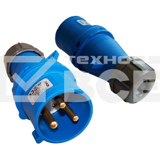 Вилка Lanmaster LAN-IEC-309-32A1P/M IEC 309 32A 250V blue