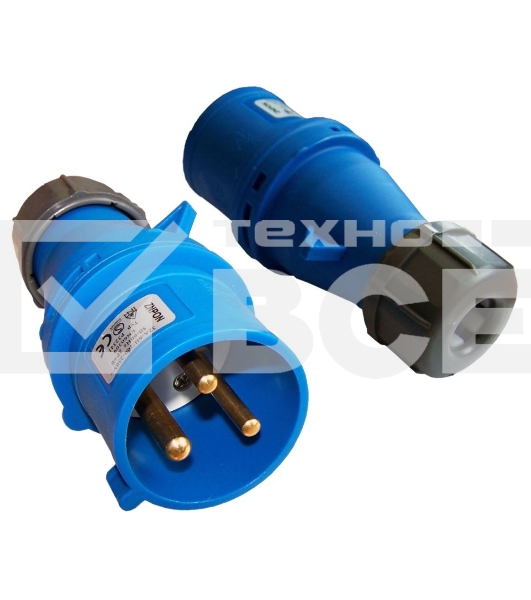 Вилка Lanmaster LAN-IEC-309-32A1P/M IEC 309 32A 250V blue