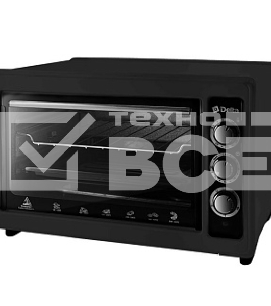 Мини-печь Delta D-0123 черная с тэном повыш мощности,1300 Вт, 37 л
