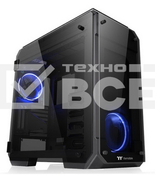 Корпус View 71 TG (840574) CA-1I7-00F1WN-00 /Black/Win/SPCC/Tempered Glass*4/Color Box/Riing 140mm Blue Fan*2