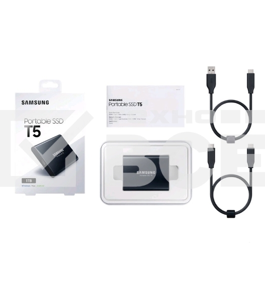 Внешний твердотельный накопитель SSD 1TB Samsung T5 (Up to 540Mb/s, USB 3.1 Type-C) (MU-PA1T0B/WW)