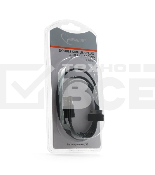 Кабель Gembird/Cablexpert CC-USB-AP1MB  AM/Apple для iPad/iPhone/iPod, 1м черный, пакет 