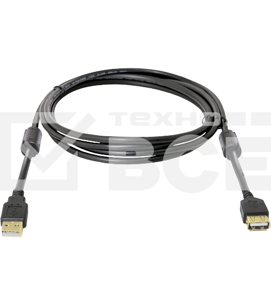 Кабель Defender PRO USB 2.0 кабель удлинительный 1.8м AM/AF , зол.конт, 2фер.фил.