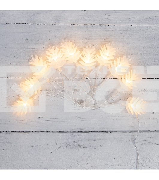 Гирлянда светодиодная «Шишки» 1.5 м, 10 LED, прозрачный ПВХ, цвет свечения теплый белый, 2 х АА (батарейки не в комплекте) NEON-NIGHT