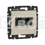 Розетка Valena розетка 2*RJ45 кат.5e, сл. кость, фото 1