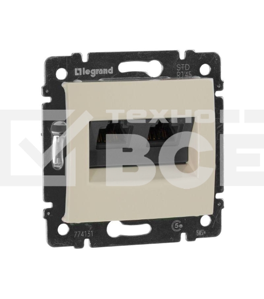 Розетка Valena розетка 2*RJ45 кат.5e, сл. кость