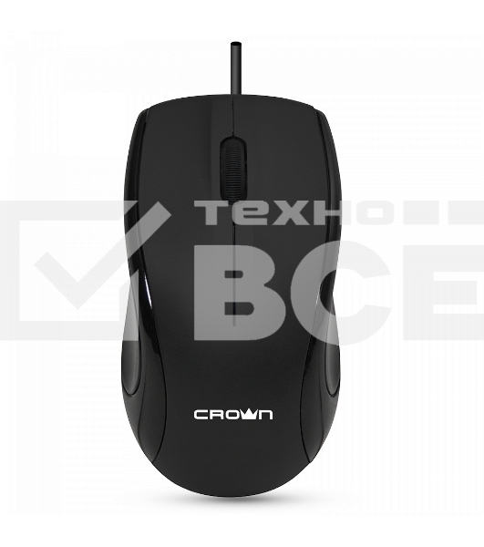 Мышь проводная Crown CMM-31 черный, 1000 dpi, USB, кнопки - 3