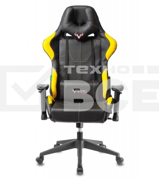 Кресло игровое Бюрократ VIKING 5 AERO YELLOW черный/желтый искусственная кожа