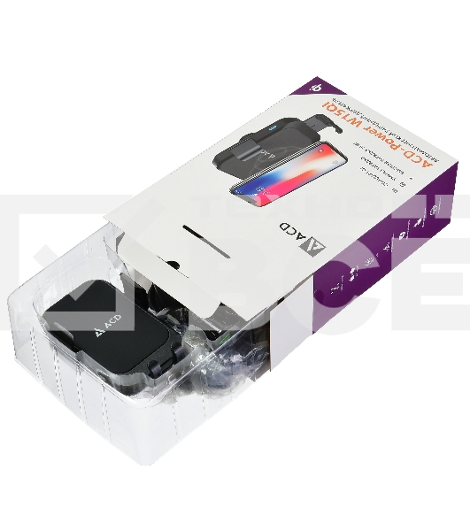 Автомобильная беспроводная зарядка-держатель с QC ACD ACD-W15QI-V1B 15Вт, , 5В/2А~12В/1,5А RTL {20}