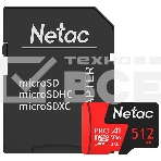 Карта MicroSD card Netac P500 Extreme Pro 512GB, retail version w/SD adapter, фото2