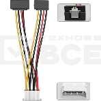 Кабель-переходник питания Vention MOLEX 4pin M / 2 x SATA 15pin F угол 90 - 0.15м KDCBB, фото2