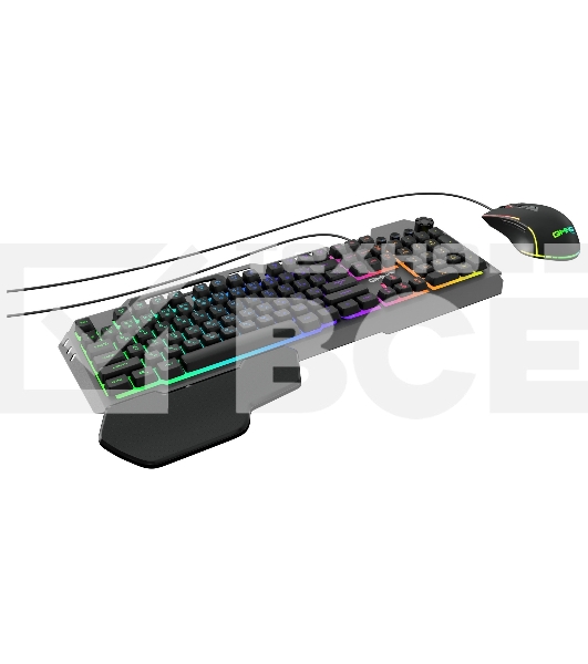 Комплект клавиатура + мышь Оклик GMNG 700GMK клав:черный мышь:черный USB Multimedia LED