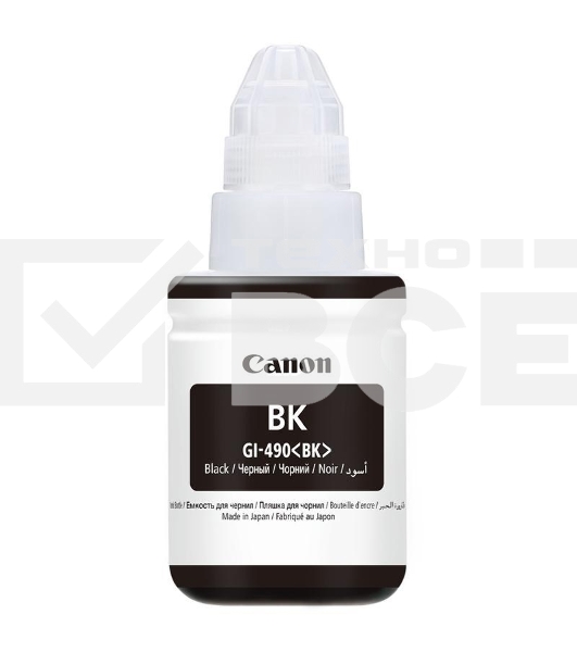 Чернила Canon GI-490BK 0663C001 черный для Canon Pixma G1400/2400/3400 (135мл)