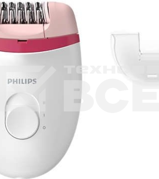 Эпилятор Philips BRE235/00 скор.:2 насад.:1 от электр.сети белый/розовый