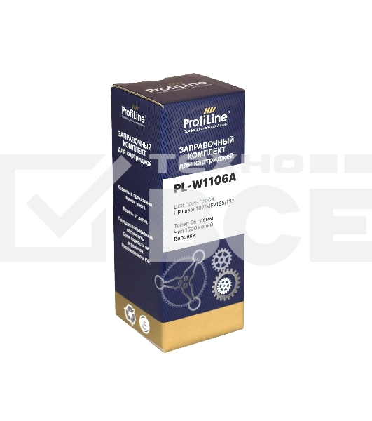 Заправочный комплект HP PL-W1106A для принтеров HP Laser 107/MFP135/137 (тонер 40гр + чип 1000 копий+ воронка) ProfiLine