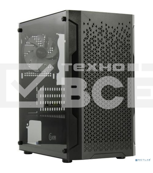 Компьютерный корпус Powercase Mistral Micro Z3B Mesh LED, Tempered Glass, 2x 140mm + 1х 120mm 5-color fan, черный, mATX (CMIMZB-L3)