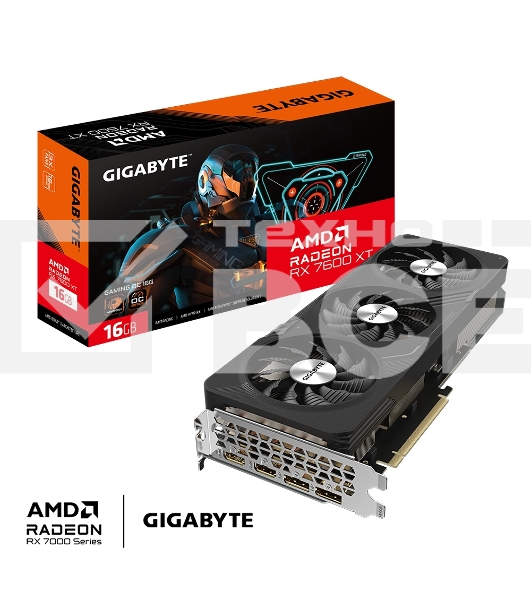 Видеокарта Gigabyte GV-R76XTGAMING OC-16GD AMD Radeon RX 7600XT 16Gb PCI-E 4.0 128bit GDDR6 2539/18000 HDMIx2 DPx2 HDCP Ret