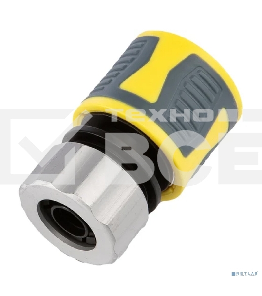 Коннектор для шланга, быстросъемный 1/2' с термопластичной резиной и зажимной гайкой из цинка Профи ЧЕТЫРЕ СЕЗОНА 