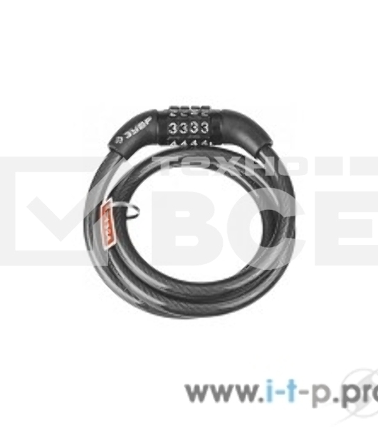 Замок тросовый Зубр Стандарт, кодовый, с неизменяемым кодом, длина троса - 1200мм, d 8мм. 37267-120