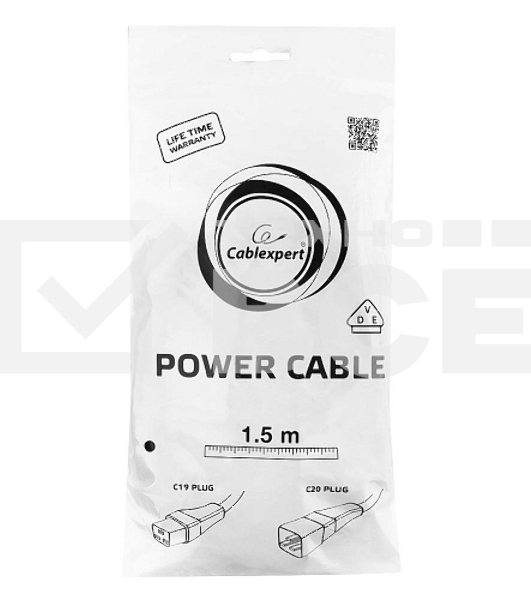 Кабель питания для UPC Gembird/Cablexpert, 1.5м, С19 - C20, 16А, черный, с заземлением(PC-189-C19)