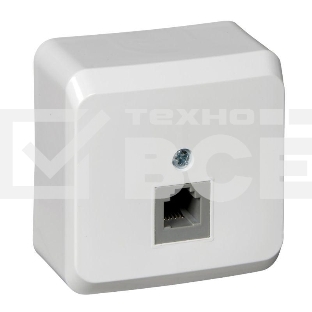 Розетка телефонная 1-м ОП Этюд бел. SchE TELA-001B