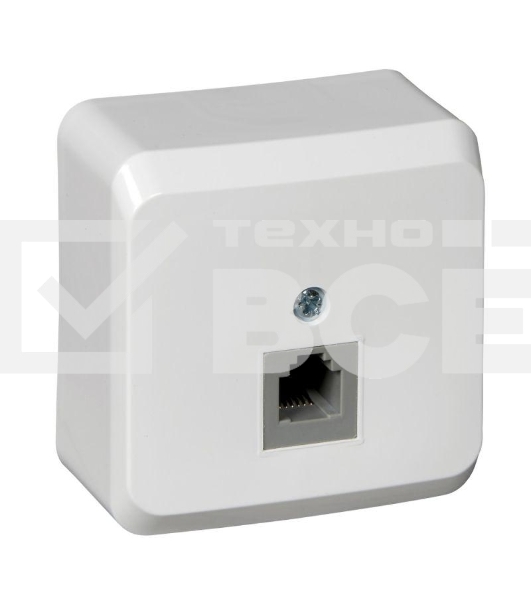 Розетка телефонная 1-м ОП Этюд бел. SchE TELA-001B