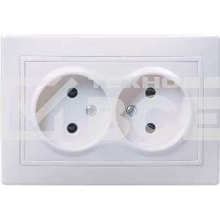 Розетка 2-м СП Кварта 10А IP20 без заземл. бел. ИЭК ERK23-K01-10-DM