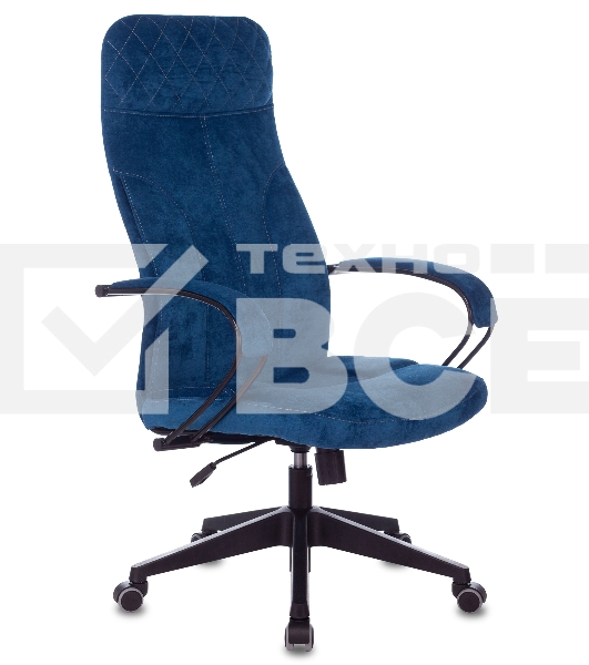 Кресло руководителя Бюрократ CH-608Fabric темно-синий Velvet 29 крестовина пластик