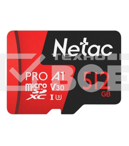 Карта MicroSD card Netac P500 Extreme Pro 512GB, retail version w/SD adapter