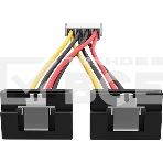 Кабель-переходник питания Vention MOLEX 4pin M / 2 x SATA 15pin F угол 90 - 0.15м KDCBB, фото 1