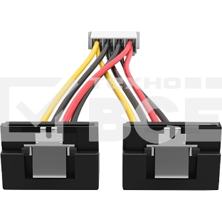 Кабель-переходник питания Vention MOLEX 4pin M / 2 x SATA 15pin F угол 90 - 0.15м KDCBB