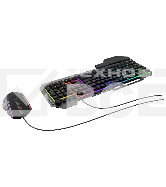 Комплект клавиатура + мышь Оклик GMNG 700GMK клав:черный мышь:черный USB Multimedia LED