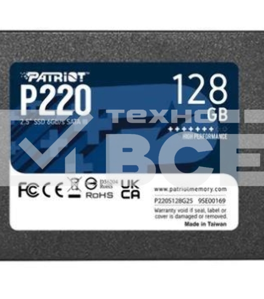 Накопитель SSD Patriot P220, 128GB, SATA III, 2.5
