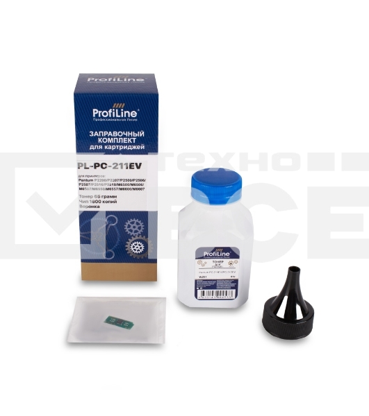 Заправочный комплект PL-PC-211EV для принтеров Pantum P2200/P2207/P2507/P2500W/P2200/P2207/P2507/P2500W (тонер 65гр + чип) ProfiLine