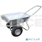 Тачка FIT 77558строительная, двухколесная, сталь оцинкованная, 75л, до 140кг, фото2