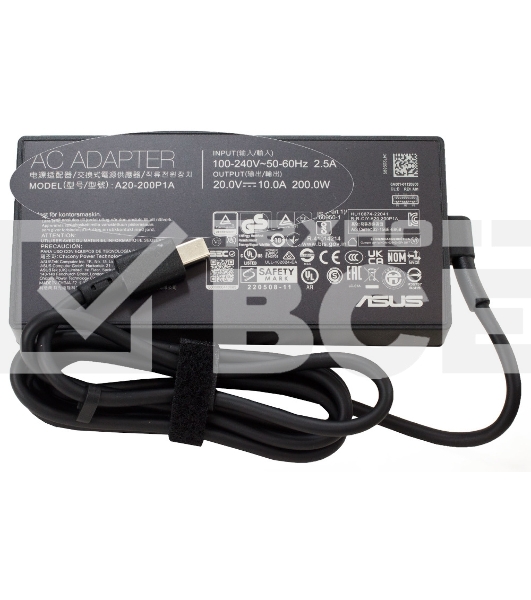 Блок питания (сетевой адаптер) для ноутбуков Asus 20V 10A 200W rectangle