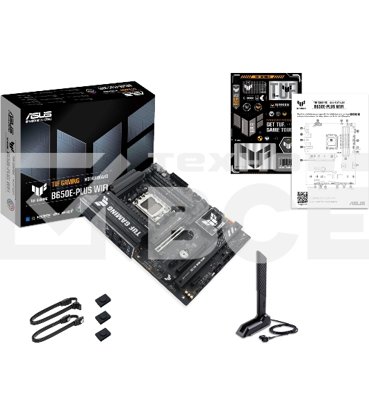 Материнская плата ASUS TUF GAMING B650E-PLUS WIFI, AM5, AMD B650, 4xDDR5, 4xSATA, 3xM.2, 1xPCIe 5.0 x16, 1xPCIe 4.0 x4, 2xPCIe 4.0 x1, 1xDisplayPort, 1xHDMI, 1x2.5Gb LAN, Wi-Fi 6E, Bluetooth 5.3, 1xUSB-C 20Gbps, 3xUSB-A 10Gbps, 6xUSB-A 2.0, 5x3.5 мм, 7.1,