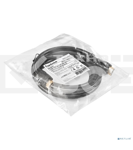 Кабель HDMI ExeGate EX-CC-HDMI2-1.5 (19M/19M, v2.0, 1,5м, 4K UHD, Ethernet, позолоченные контакты)