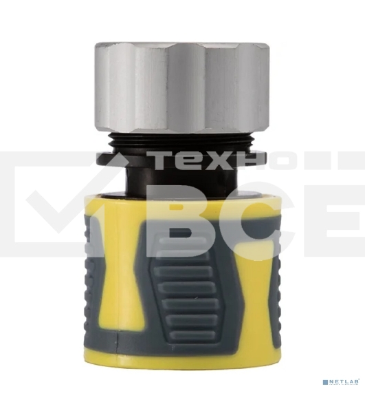 Коннектор для шланга, быстросъемный 1/2' с термопластичной резиной и зажимной гайкой из цинка Профи ЧЕТЫРЕ СЕЗОНА 